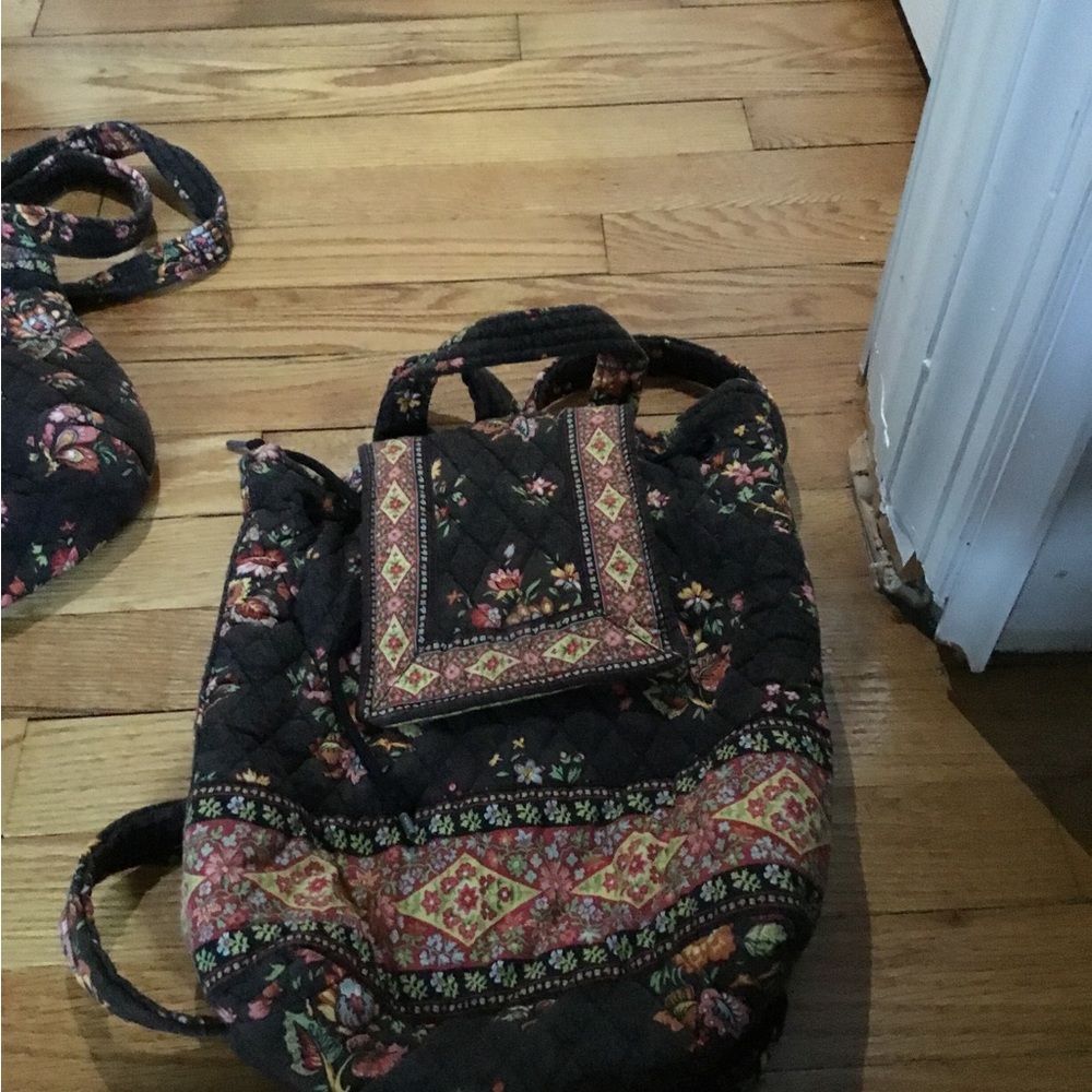 Vera Bradley Floral Backpack - Black and Multicolor - Picture 3 of 4